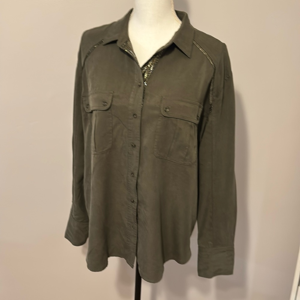 Free People, Long Sleeves cargo top with sparkle detail